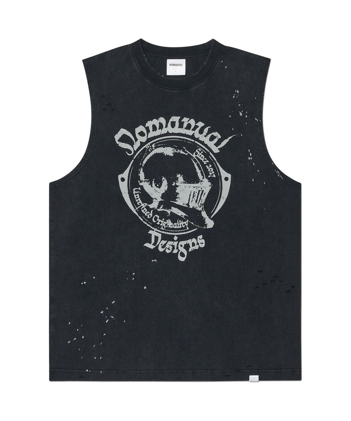 노매뉴얼(NOMANUAL) JOUST WASHED SLEEVELESS TEE - WASHED BLACK