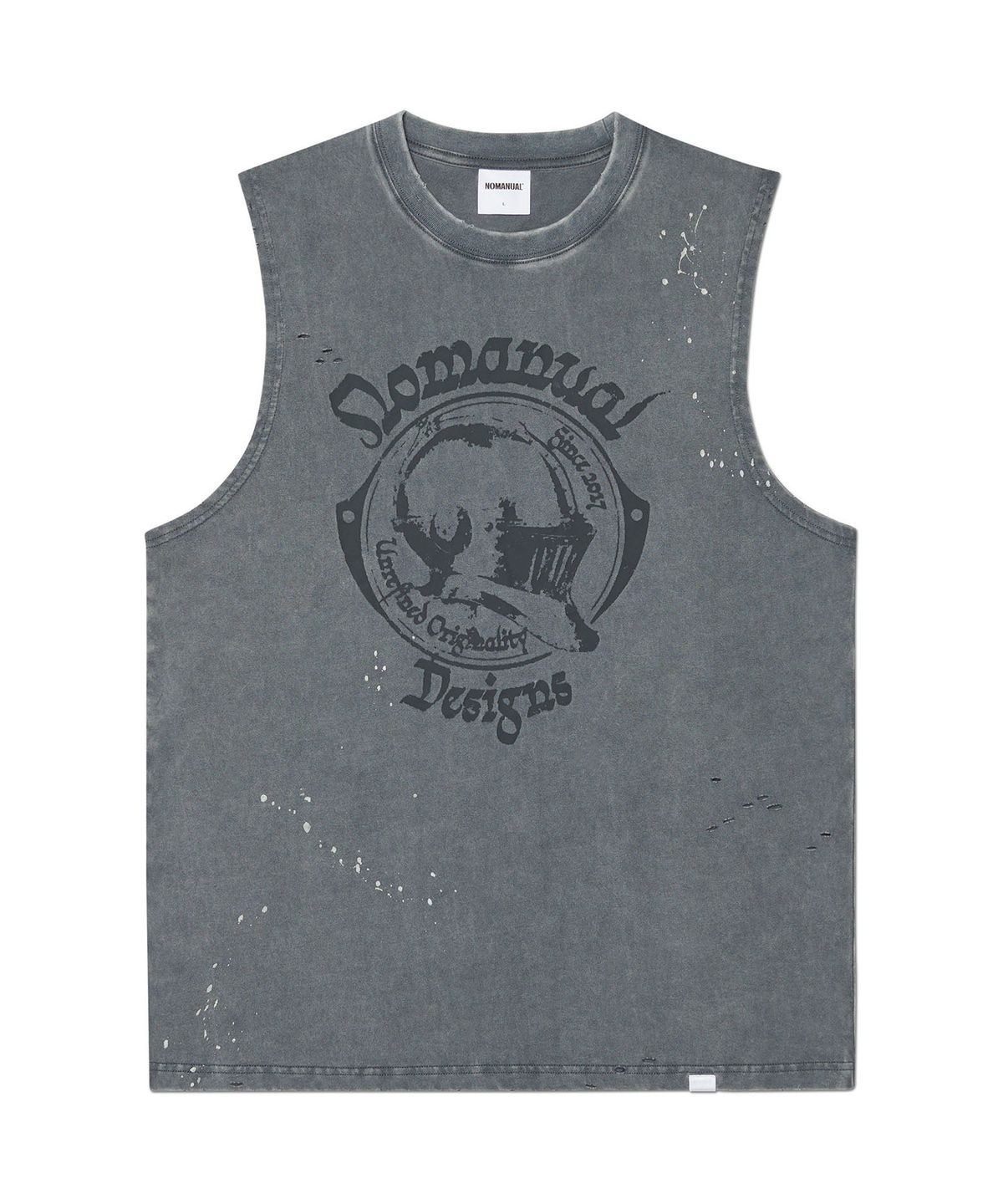 노매뉴얼(NOMANUAL) JOUST WASHED SLEEVELESS TEE - WASHED GRAY