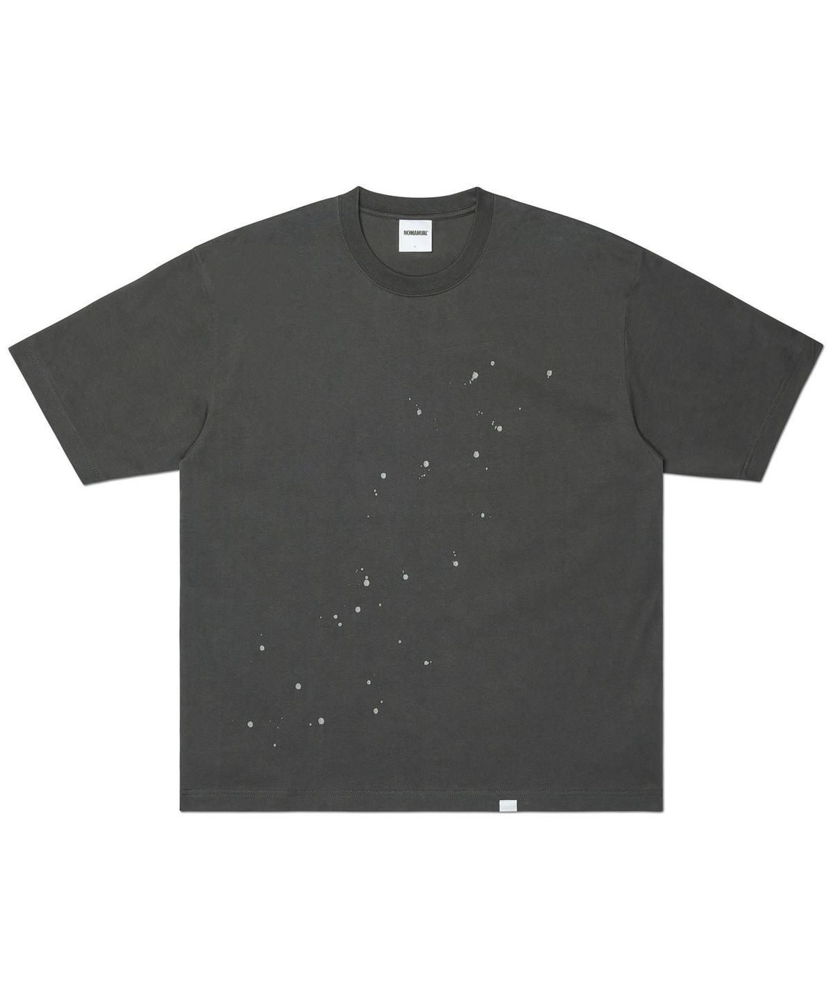 노매뉴얼(NOMANUAL) NM PAINTED T-SHIRT - CHARCOAL