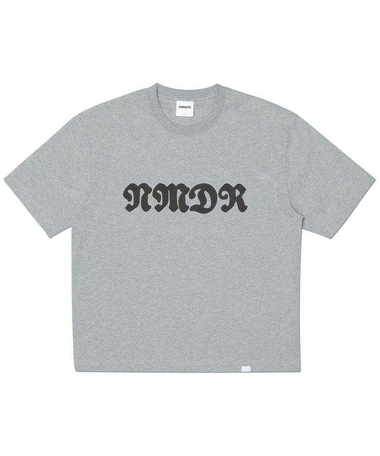 WAFFLE PATCHED CROP T-SHIRT - MELANGE