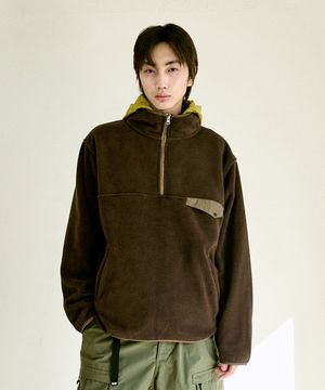 AQE 어댑트 하프 집업 플리스 브라운 FZT1036