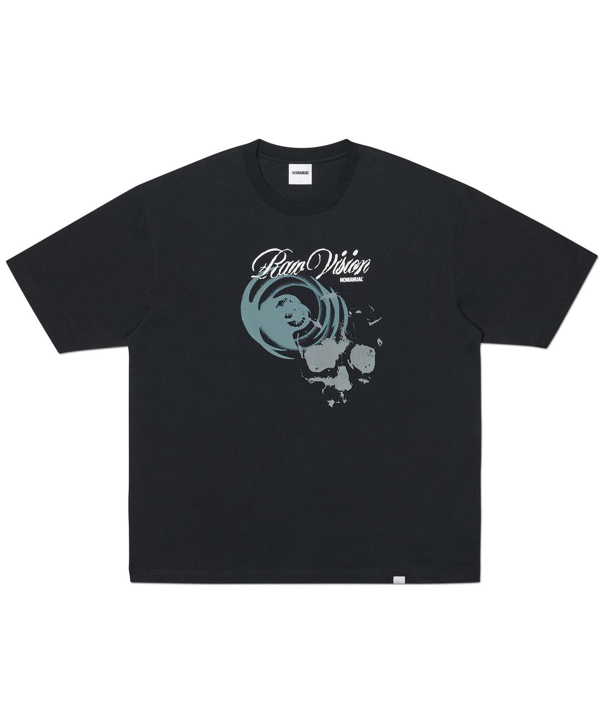 노매뉴얼(NOMANUAL) 3C SKULL T-SHIRT - BLACK