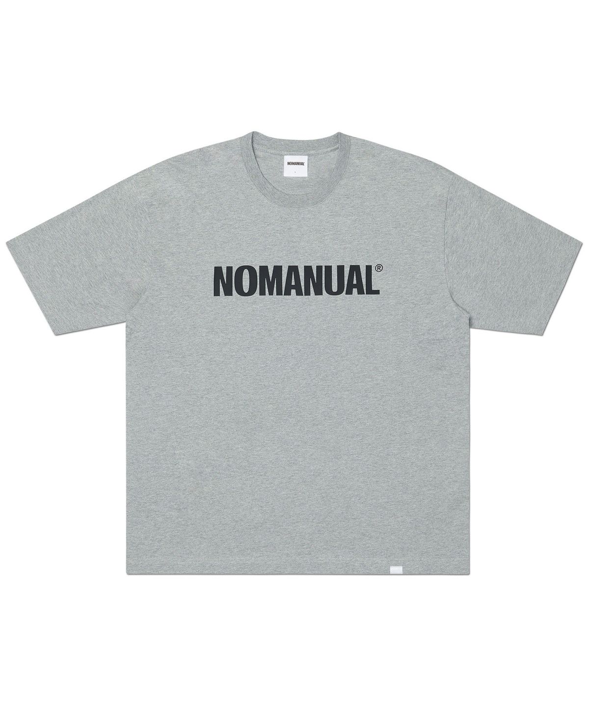 노매뉴얼(NOMANUAL) NM TEXT LOGO T-SHIRT - MELANGE