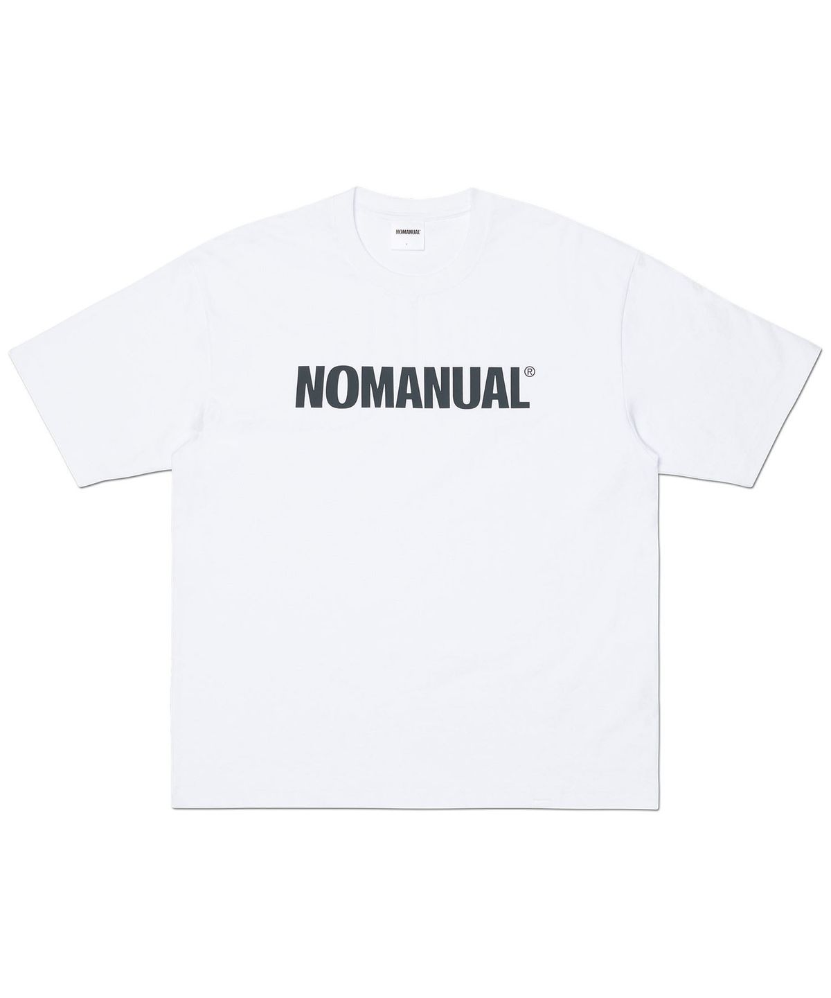 노매뉴얼(NOMANUAL) NM TEXT LOGO T-SHIRT - WHITE