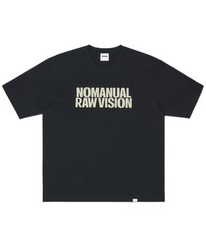 ROUGH TEXTURE PRINT T-SHIRT - BLACK