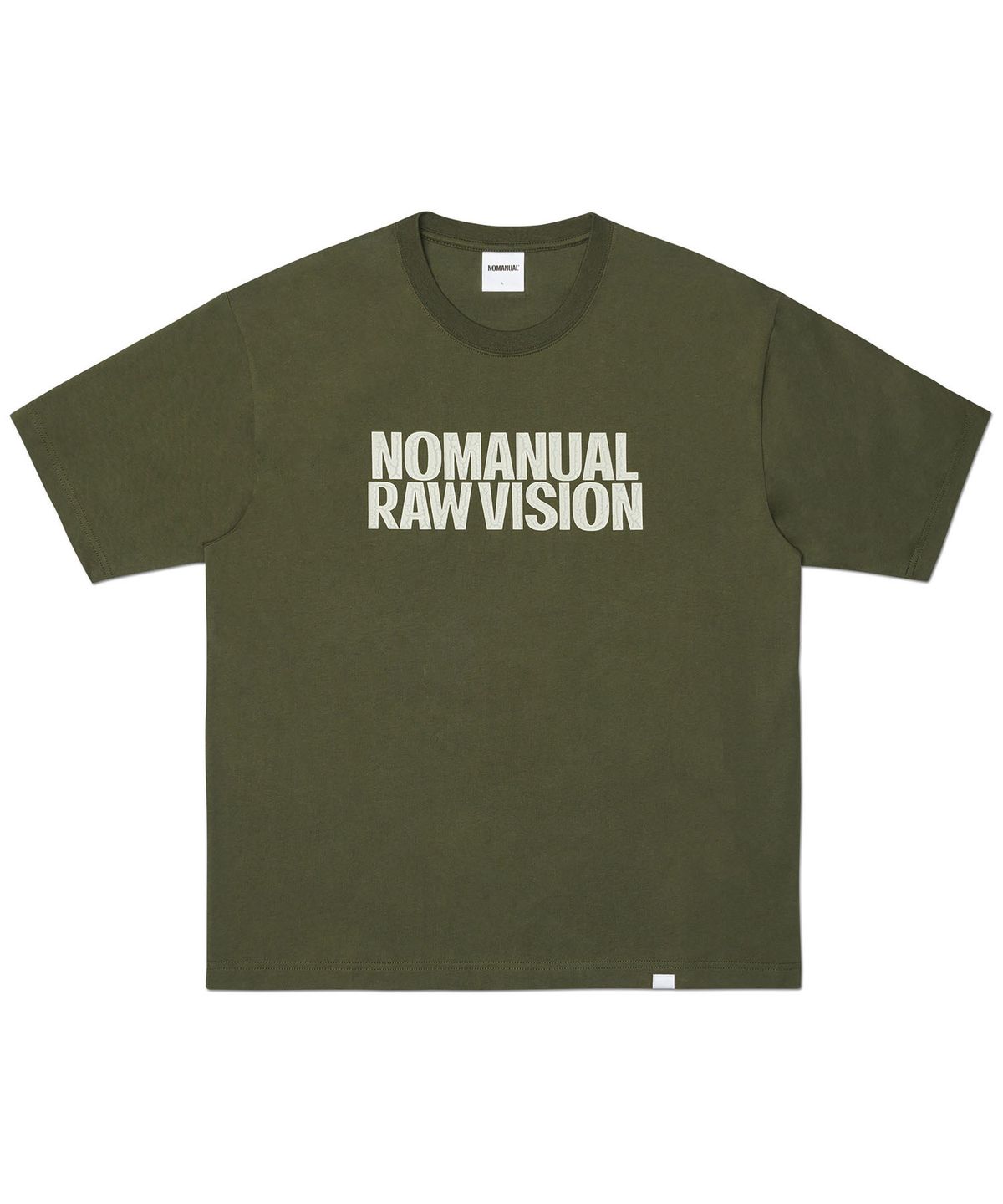 노매뉴얼(NOMANUAL) ROUGH TEXTURE PRINT T-SHIRT - KHAKI