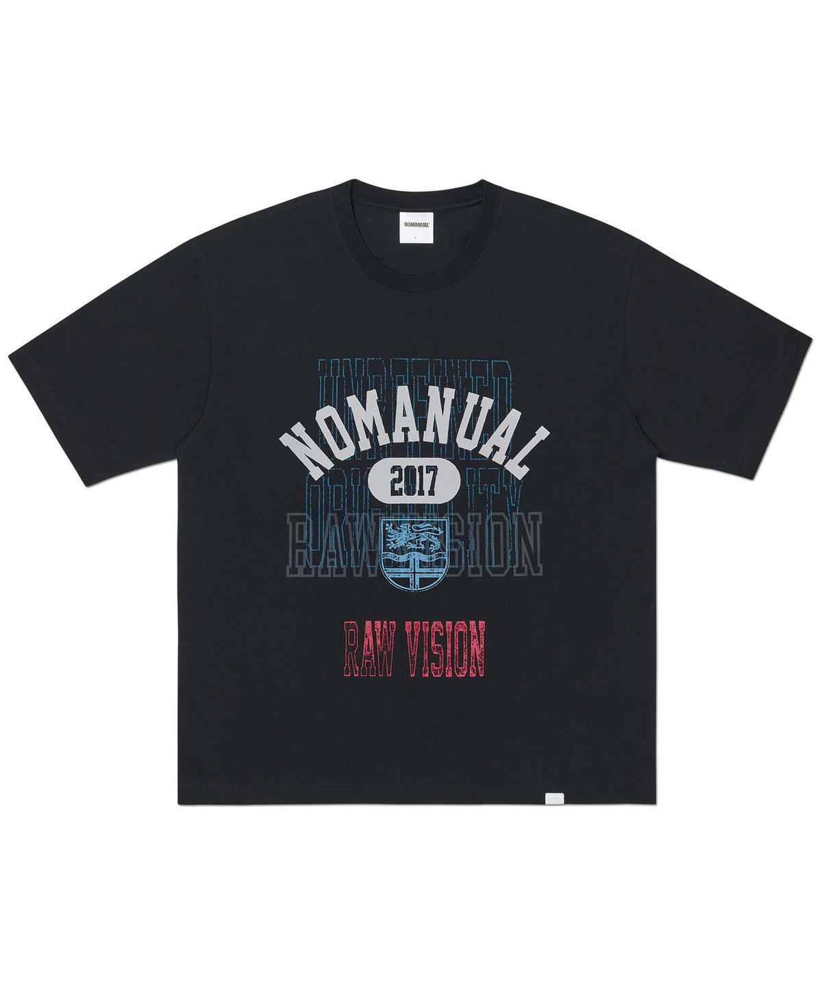 노매뉴얼(NOMANUAL) G.P PRINTED T-SHIRT - BLACK