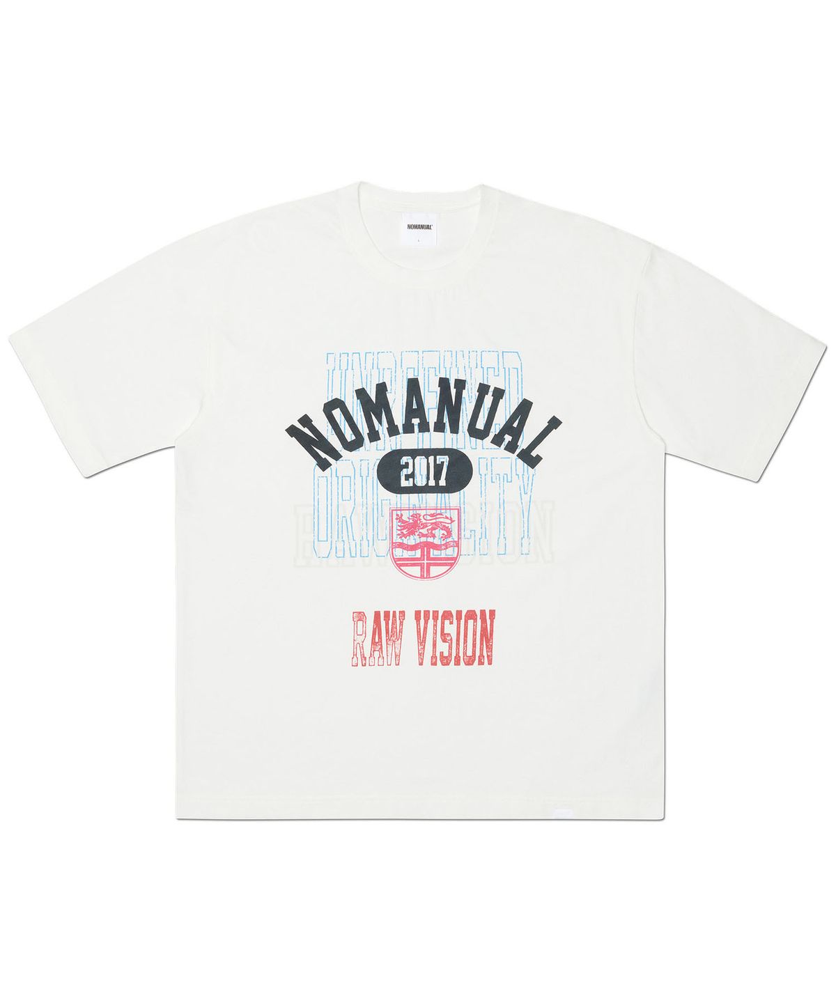 노매뉴얼(NOMANUAL) G.P PRINTED T-SHIRT - VINTAGE WHITE