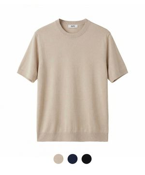 메리노 울 크루넥 니트 -3color