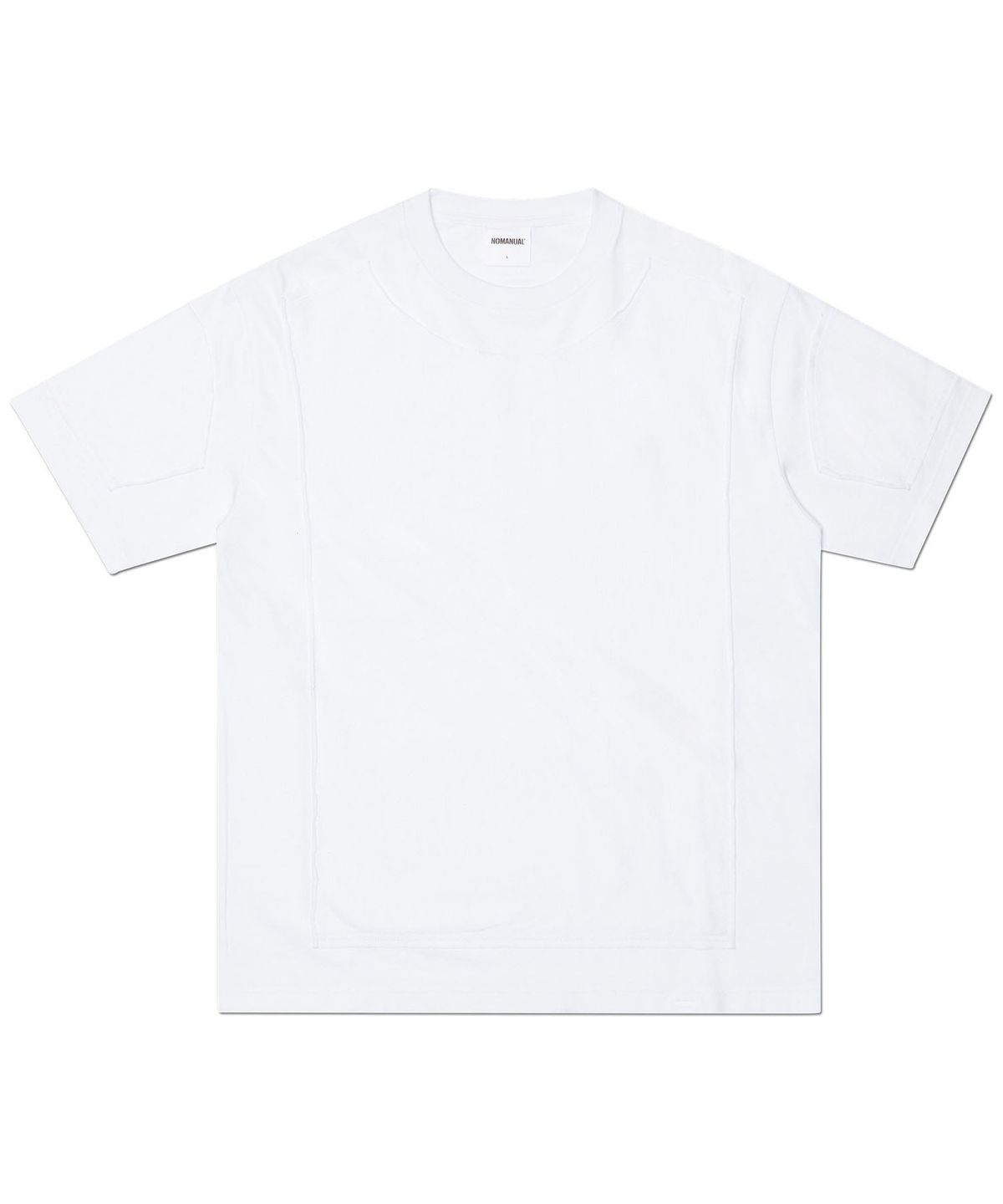 노매뉴얼(NOMANUAL) OVERLAY T-SHIRT - OFF WHITE