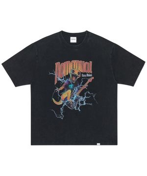 HEAVY METAL GECKO T-SHIRT - WASHED BLACK