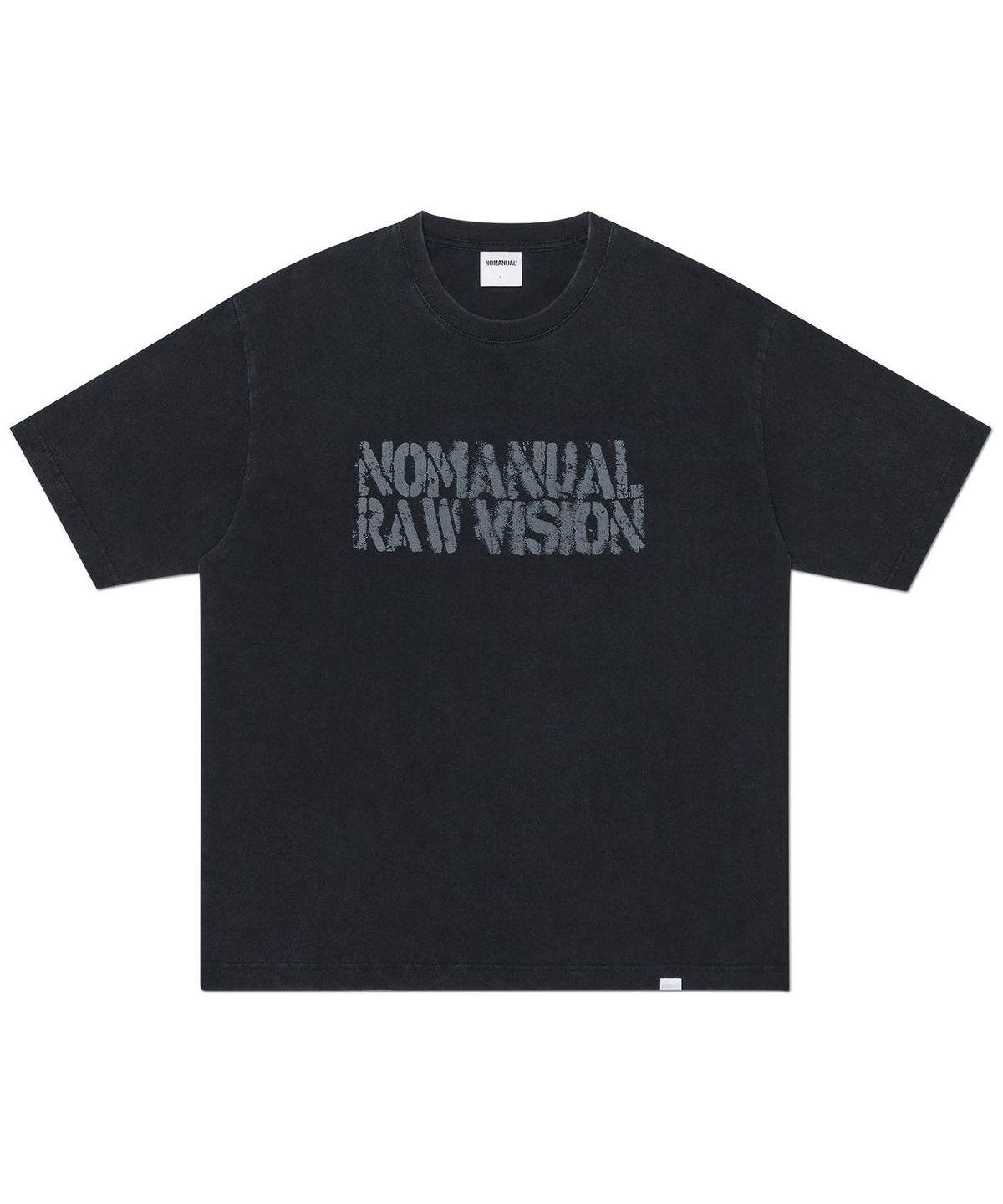 노매뉴얼(NOMANUAL) RAWMARK T-SHIRT - WASHED BLACK
