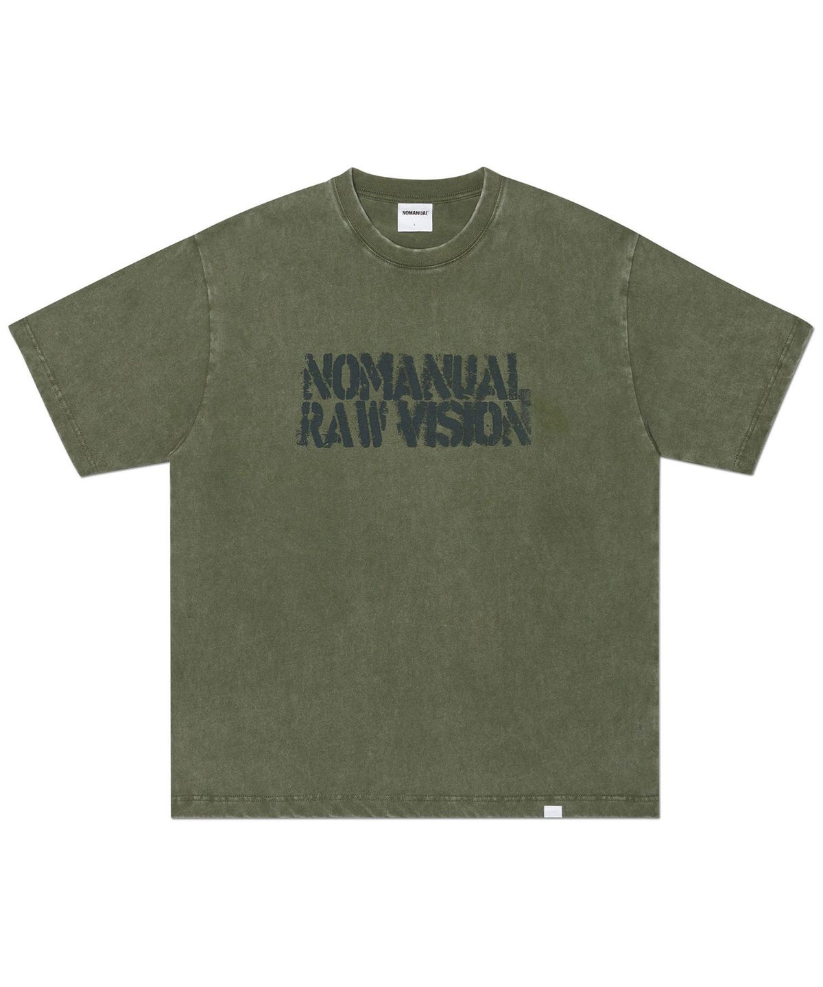 노매뉴얼(NOMANUAL) RAWMARK T-SHIRT - WASHED KHAKI