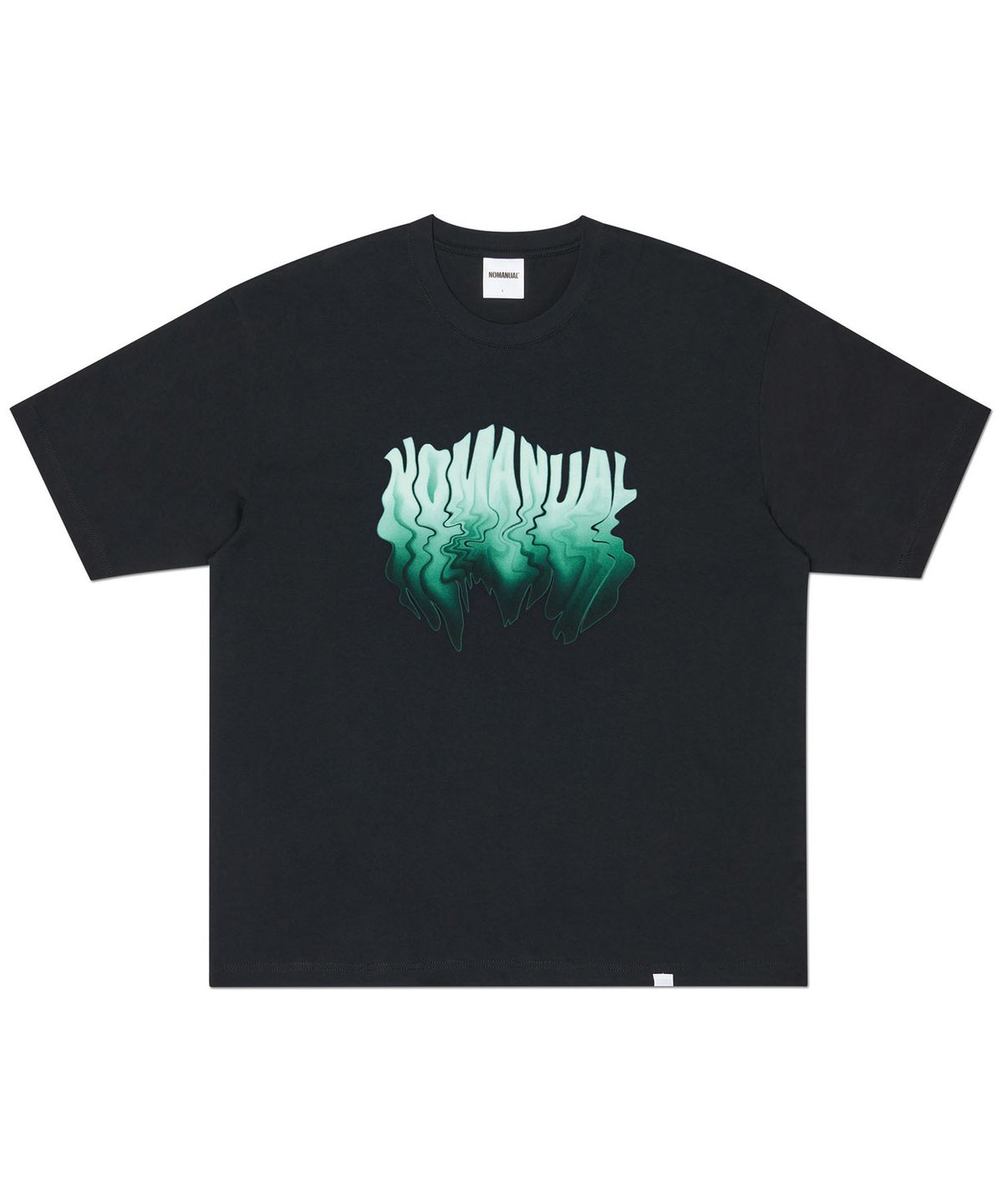 노매뉴얼(NOMANUAL) MELTING LOGO T-SHIRT - BLACK