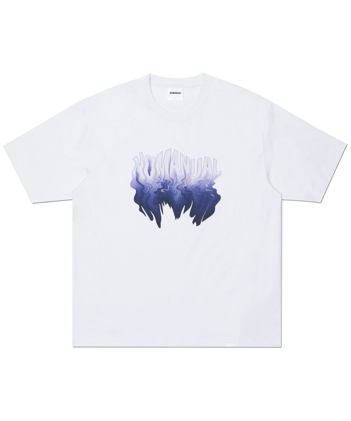 노매뉴얼(NOMANUAL) MELTING LOGO T-SHIRT - WHITE