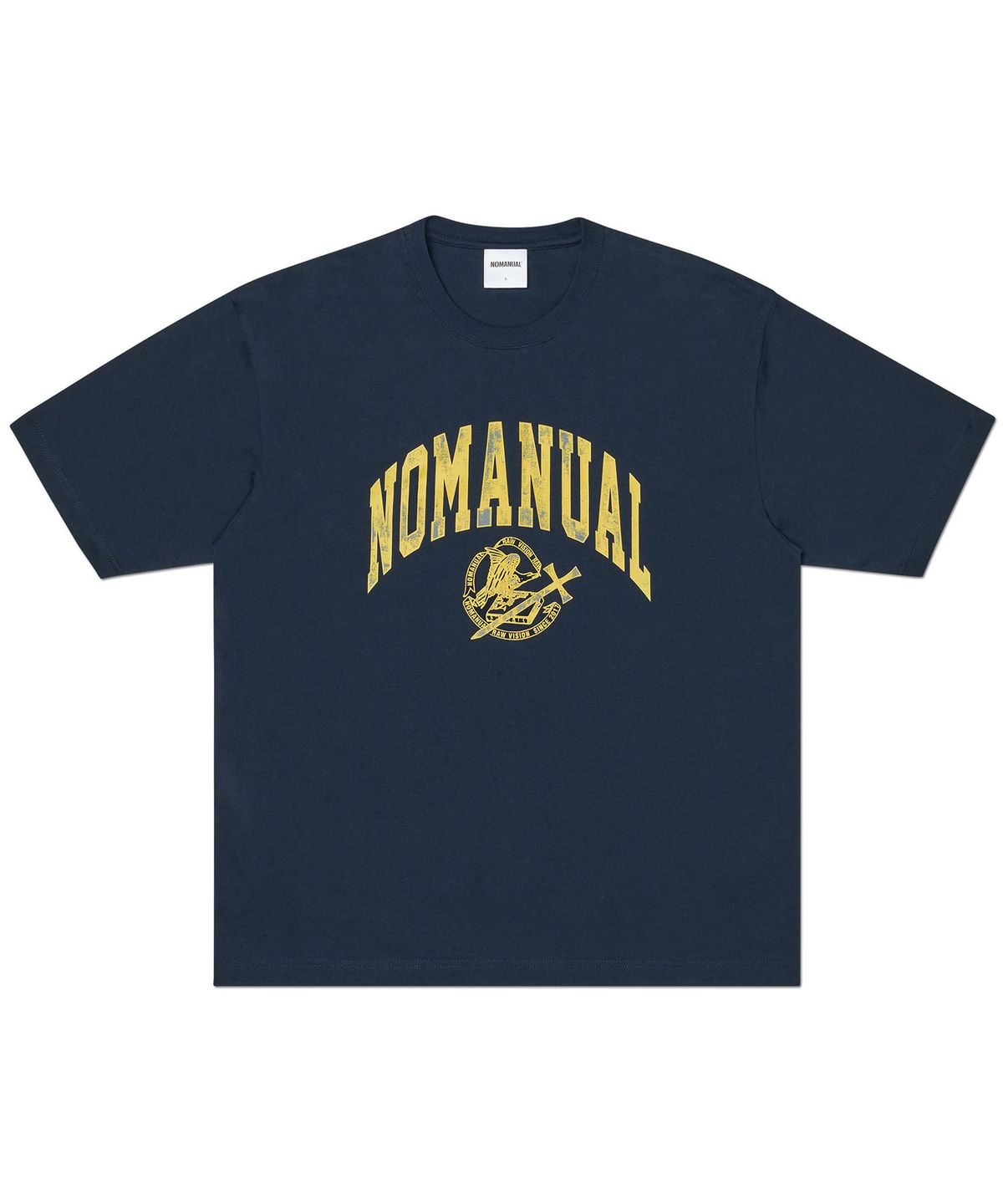 노매뉴얼(NOMANUAL) 2T ARCH LOGO T-SHIRT - DARK NAVY