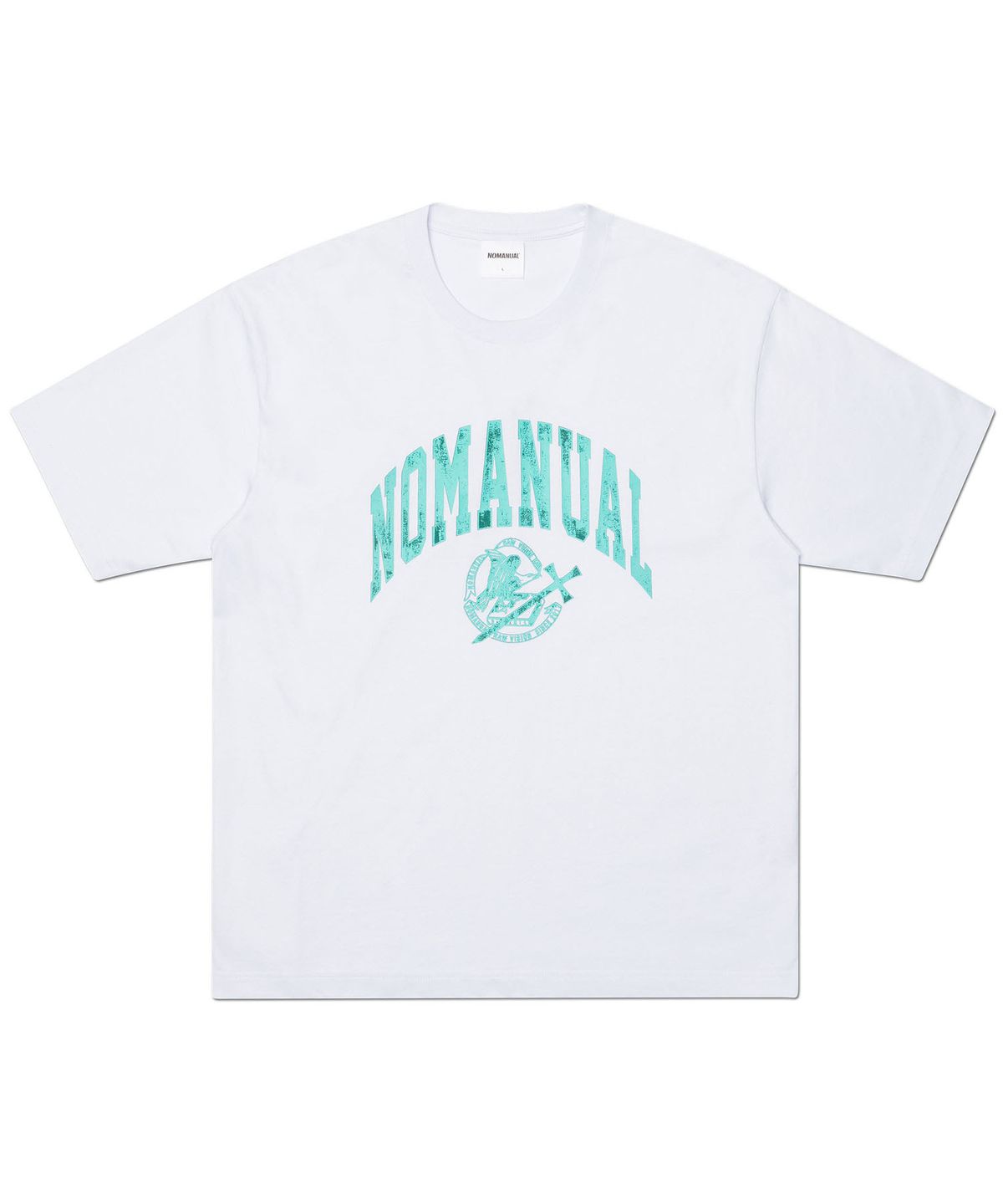 노매뉴얼(NOMANUAL) 2T ARCH LOGO T-SHIRT - WHITE