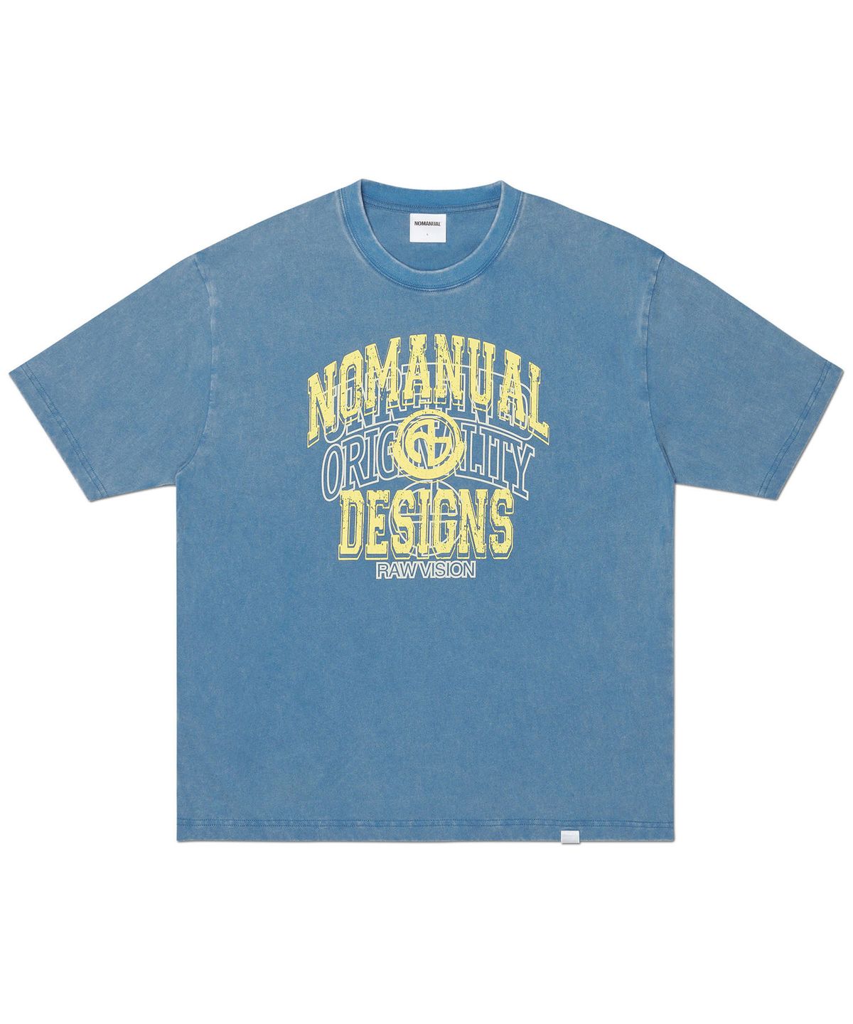노매뉴얼(NOMANUAL) LAYERED ARCH GRAPHIC T-SHIRT - WASHED NAVY