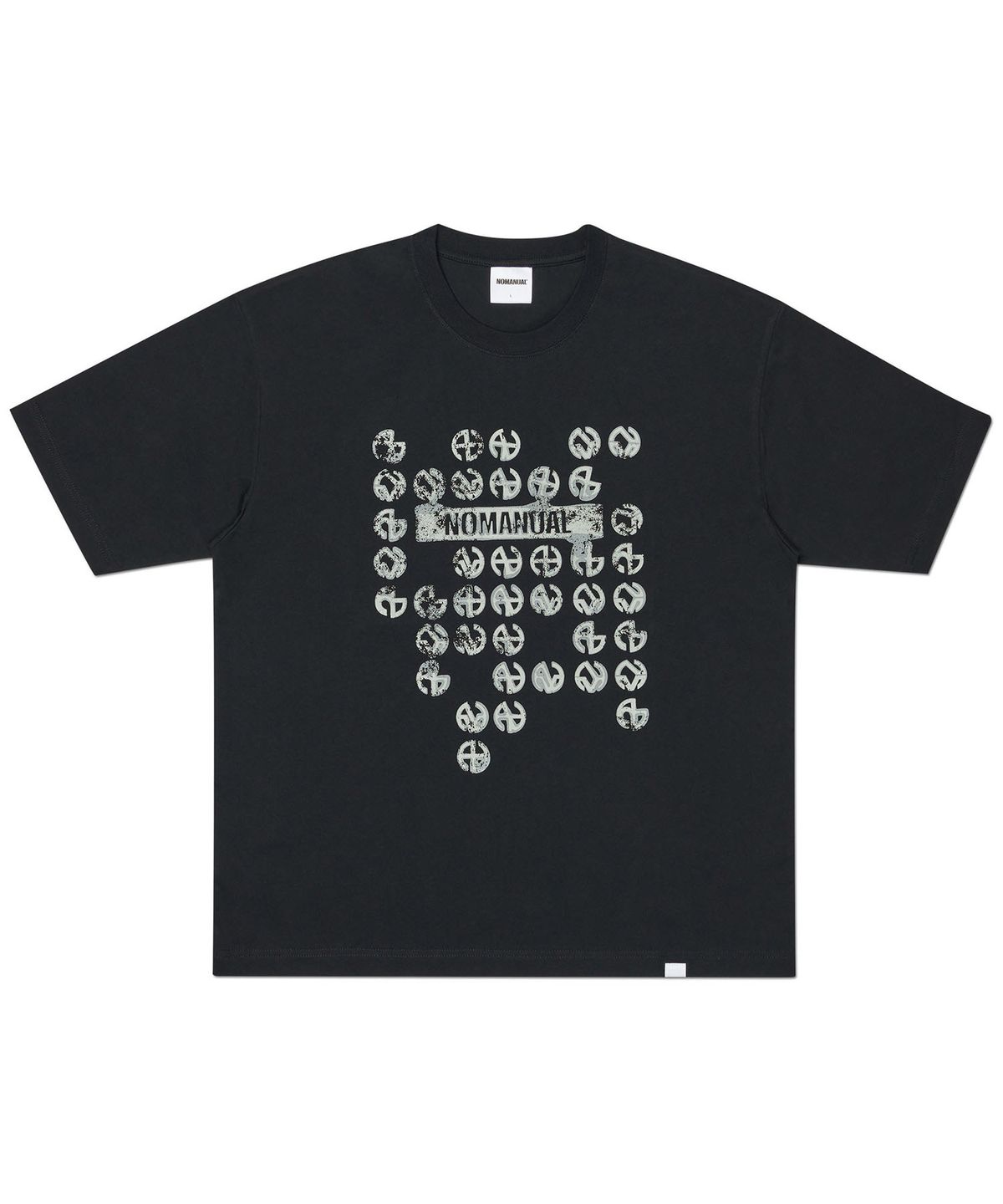 노매뉴얼(NOMANUAL) SYMBOL EVOLUTION GRAPHIC T-SHIRT - BLACK