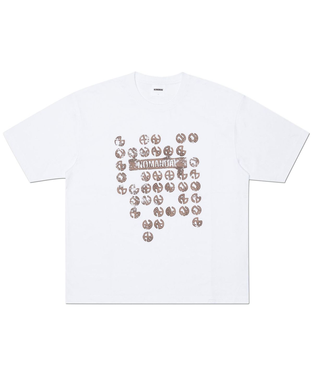노매뉴얼(NOMANUAL) SYMBOL EVOLUTION GRAPHIC T-SHIRT - WHITE