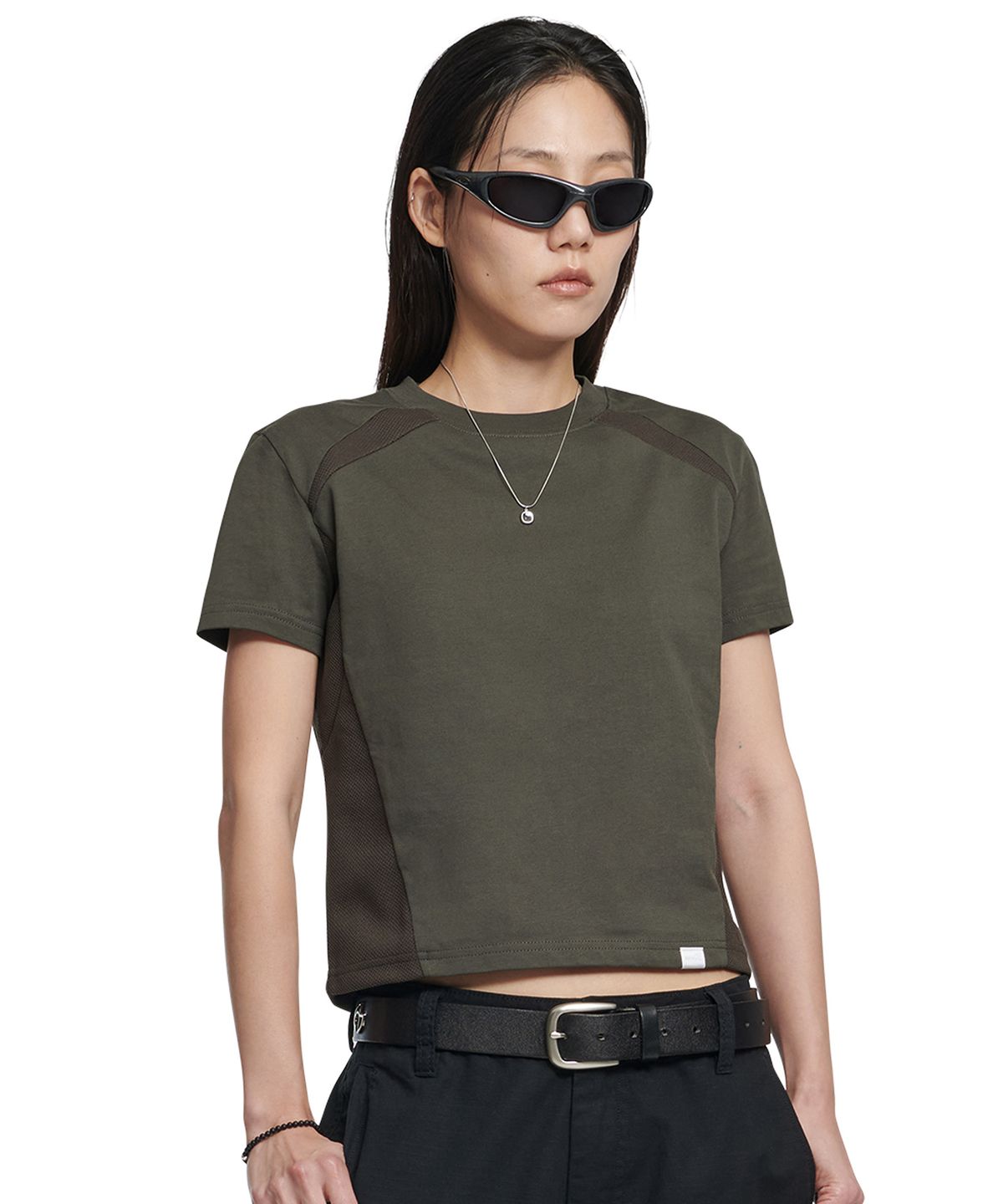 노매뉴얼(NOMANUAL) W.B T-SHIRT (WOMAN) - CHARCOAL