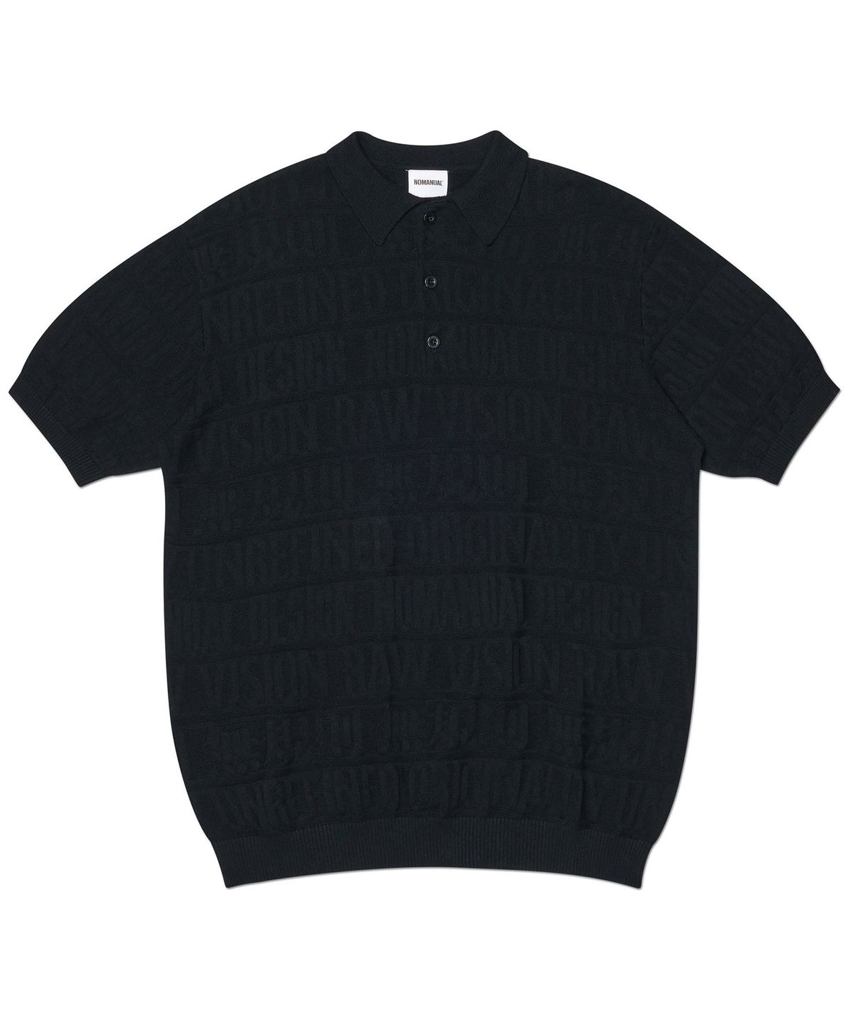 노매뉴얼(NOMANUAL) M.F JACQUARD POLO SHIRT - BLACK