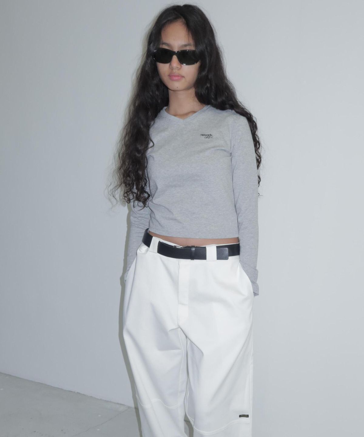 어텐즈(ATTENDS) Attends girls tee shirt (gray)