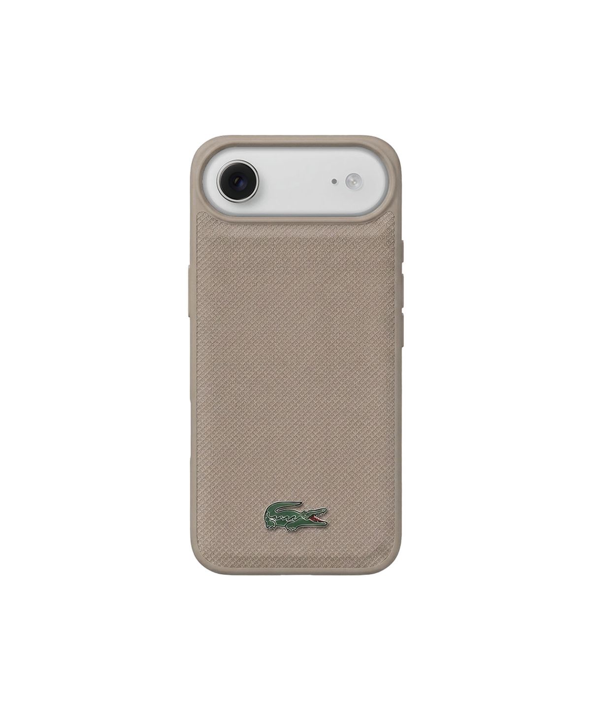 라코스테 케이스(LACOSTE CASE) 하드 아이코닉 페티피케 PU 래커 로고 맥세이프 케이스 베이지 아이폰 17 에어