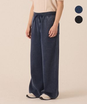 테이퍼드 스톤 워싱 니트 팬츠 -2color