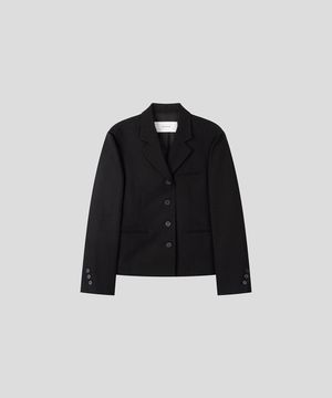 싱글 4버튼 숏 자켓 [블랙]