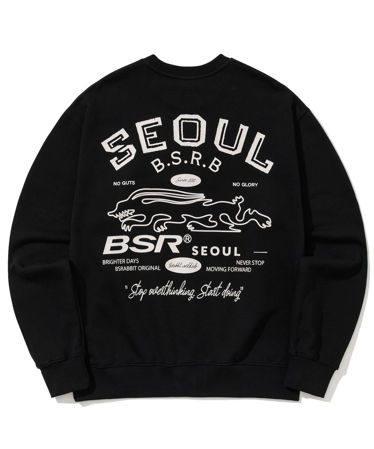 비에스래빗(BSRABBIT) 서울 블랙 프린트 스웻셔츠 블랙