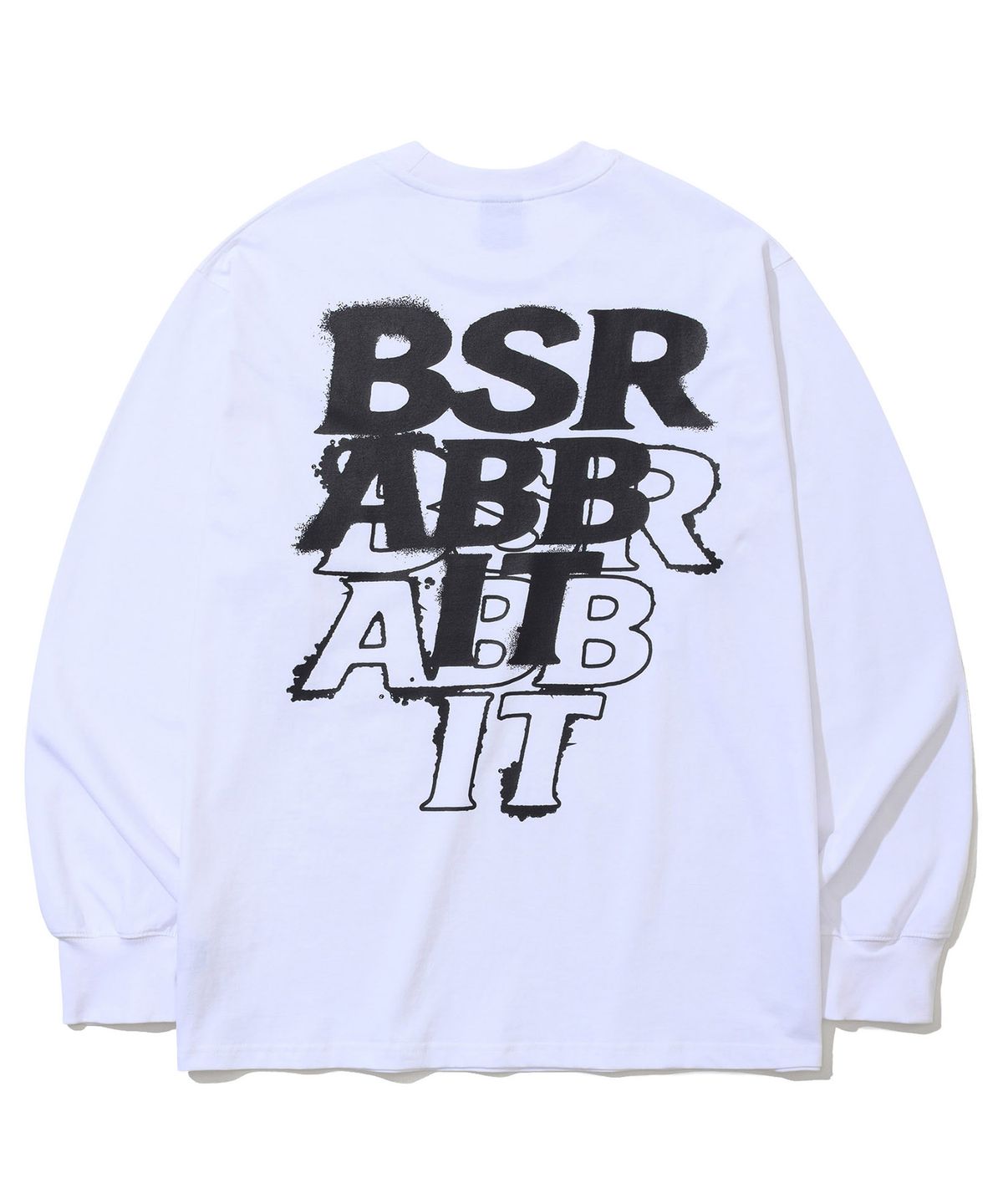 비에스래빗(BSRABBIT) 스프레이드 로고 롱슬리브 화이트