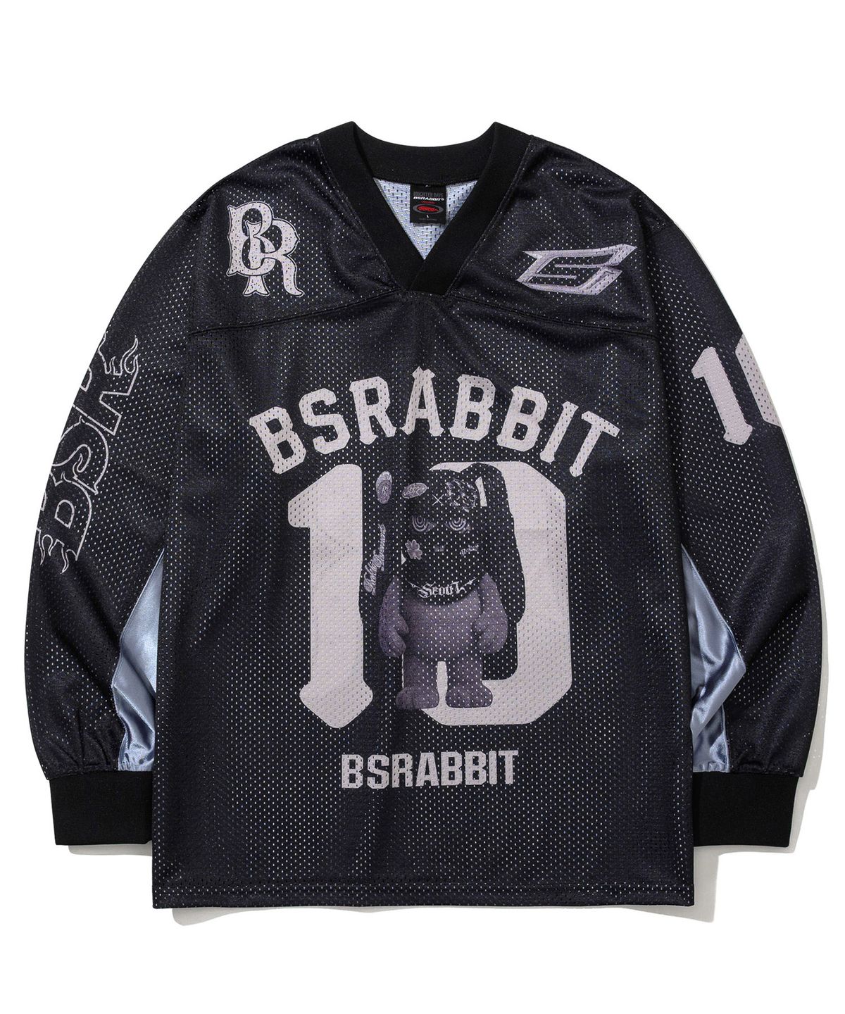 비에스래빗(BSRABBIT) 트리피 갱 메쉬 롱슬리브 져지 블랙