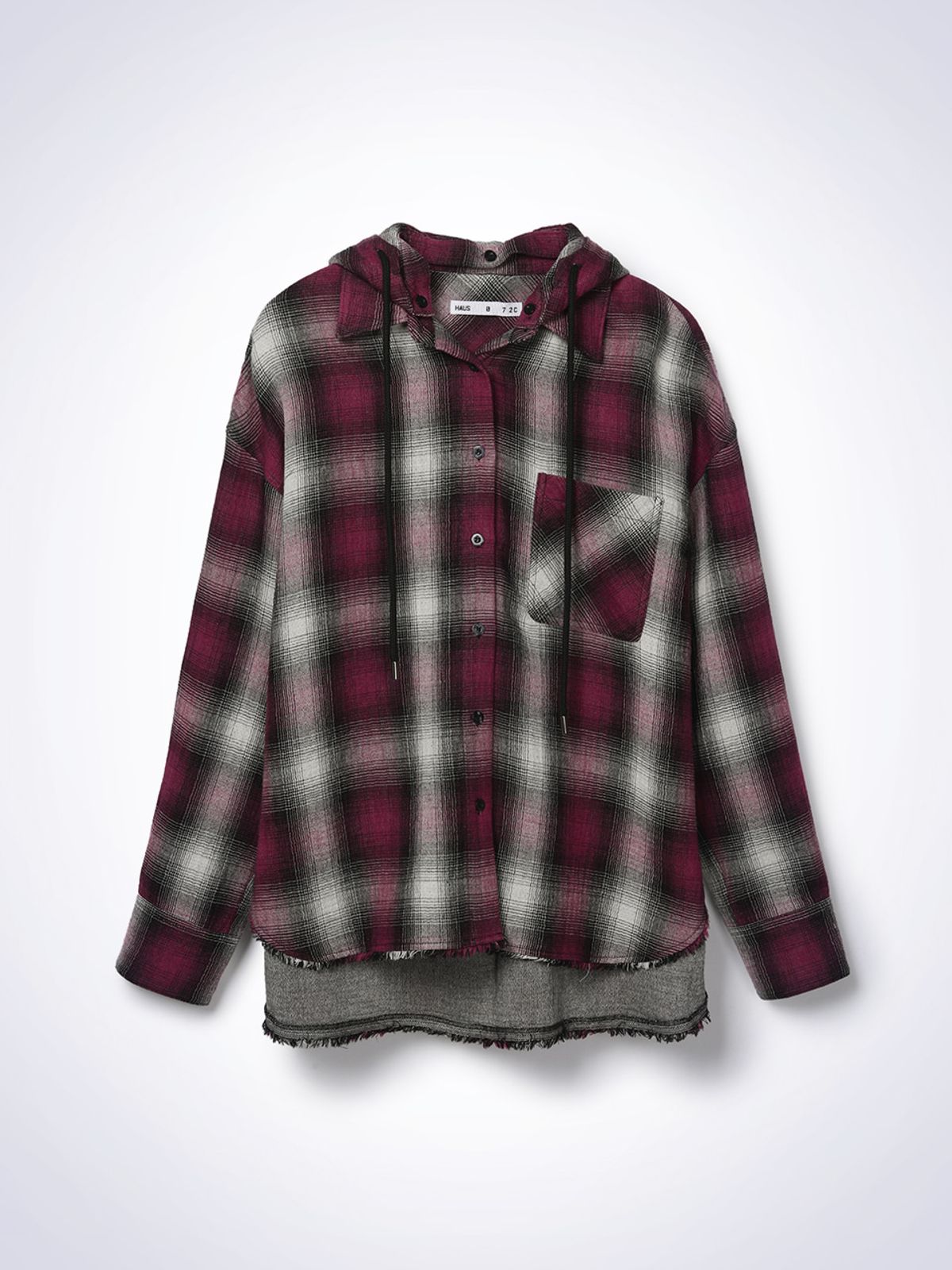 하우스공칠이씨(HAUS072C) CONNIE HOODIE CHECK SHIRT RED PT