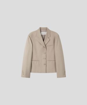 싱글 4버튼 숏 자켓 [베이지]