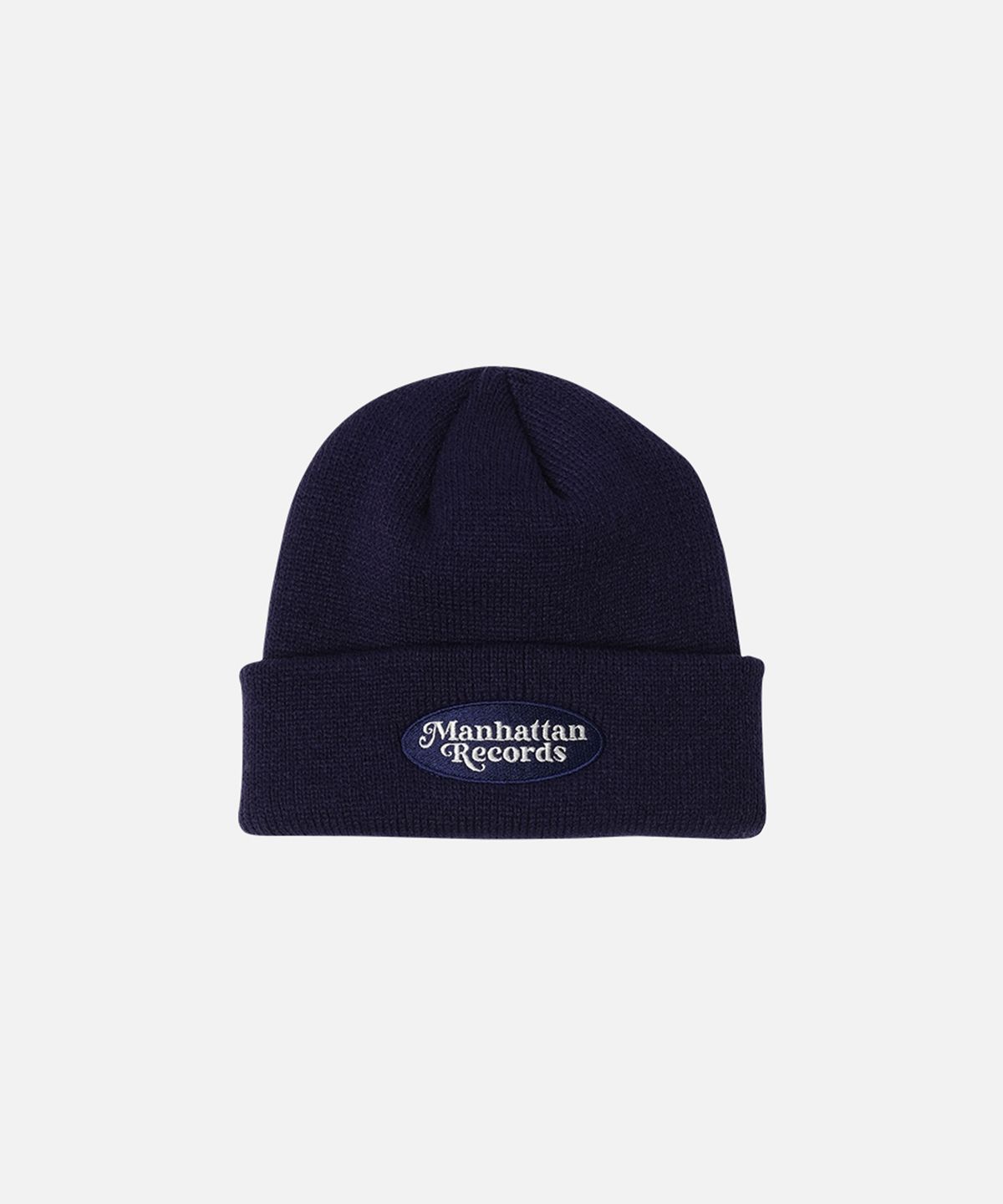 맨하탄레코즈(MANHATTAN RECORDS) MR Oval Logo Beanie - Navy
