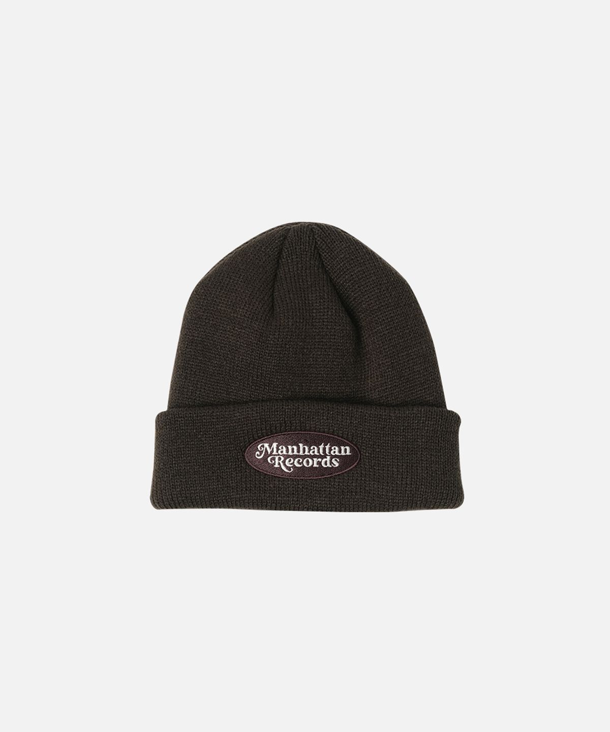 맨하탄레코즈(MANHATTAN RECORDS) MR Oval Logo Beanie - Brown
