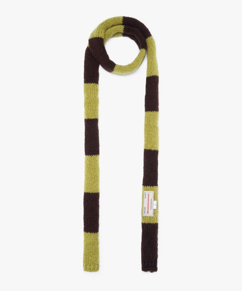Mohair Blend Slim Muffler (Olive)