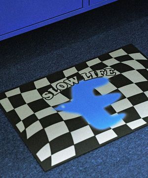 체커보드 규조토 발매트_파랑새