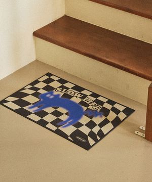 체커보드 규조토 발매트 블루캣