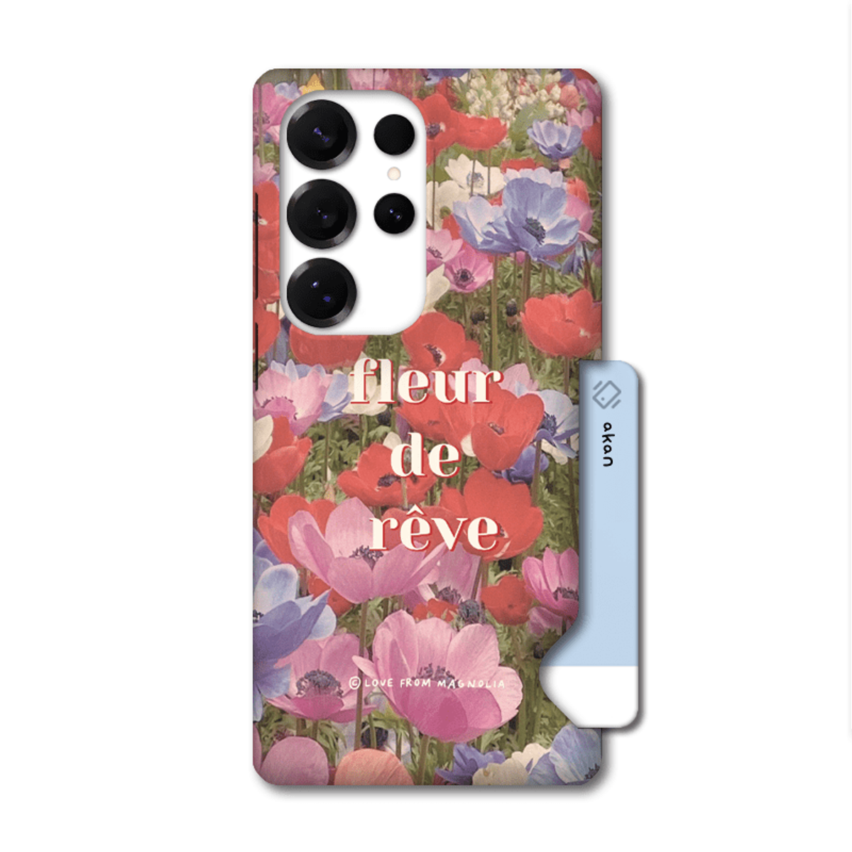 아칸(AKAN) 갤럭시 시리즈 목련 fleur de reve 카드슬라이드 케이스