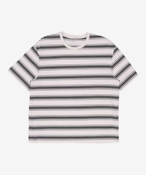 클러스터 스트라이프 릴렉스드 티셔츠 1 [화이트] XXXL