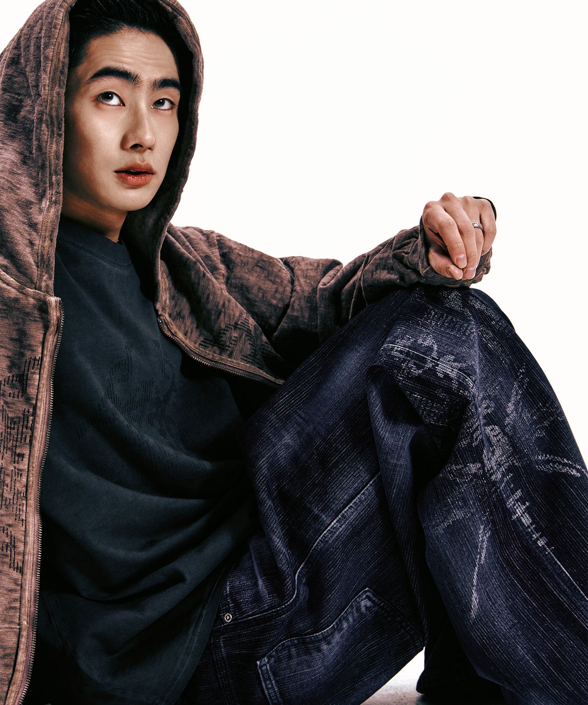 엔드릭스(EDLIX) Vintage lining printed denim (indigo blue)