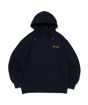 (빅사이즈) 스몰 서클 로고 오버핏 후드티셔츠 (네이비)