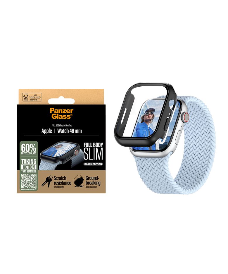 판저글래스 애플워치11 슬림 풀커버 케이스  46mm 블랙