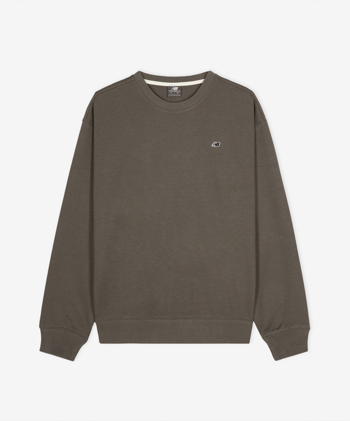뉴발란스(NEW BALANCE) NBNCG11203 / UNI 에센셜 스몰로고 맨투맨 (GRAY KHAKI)