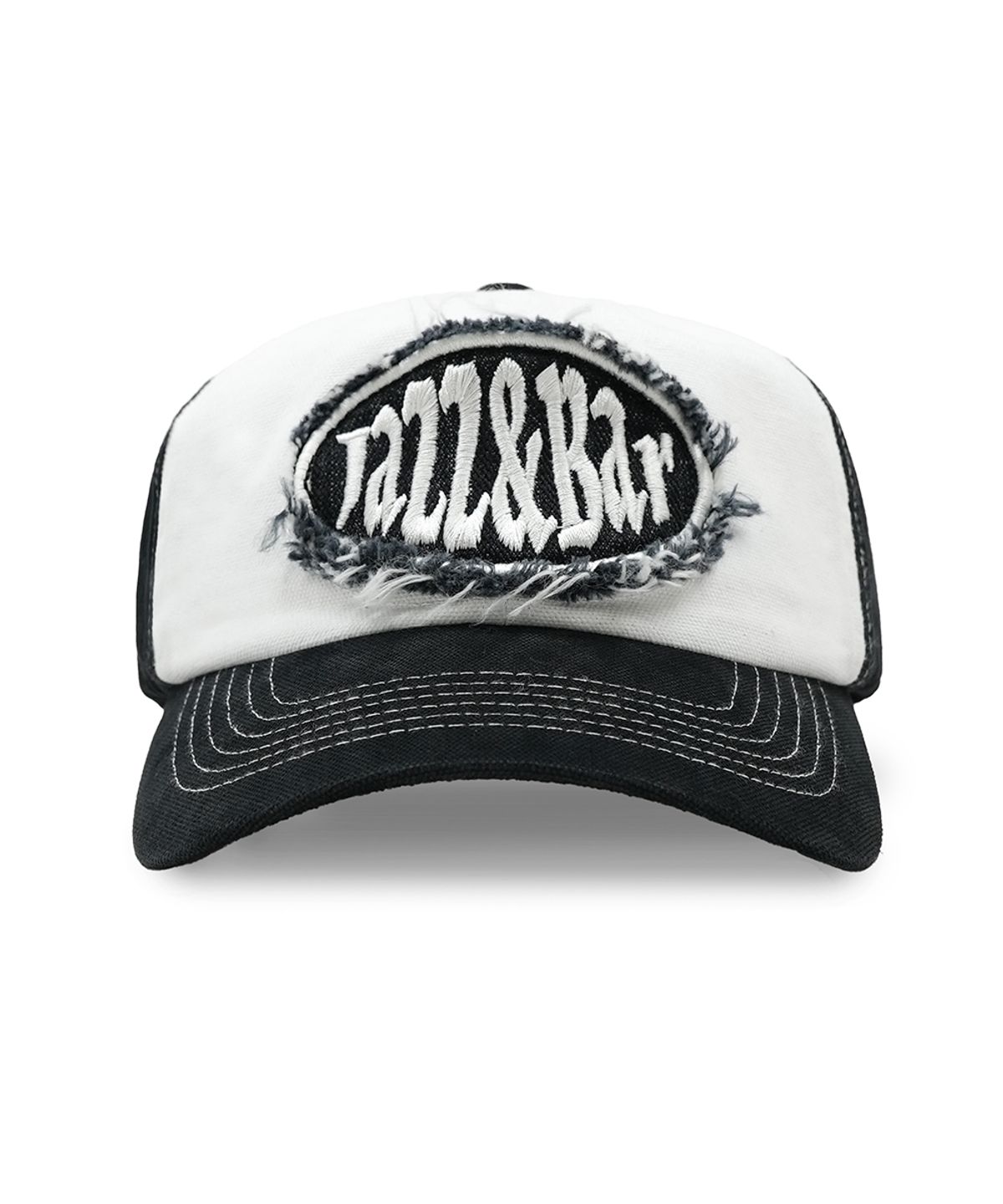 재즈앤바(JAZZ&BAR) 6P Denim Patch Logo Cap (Black & White)