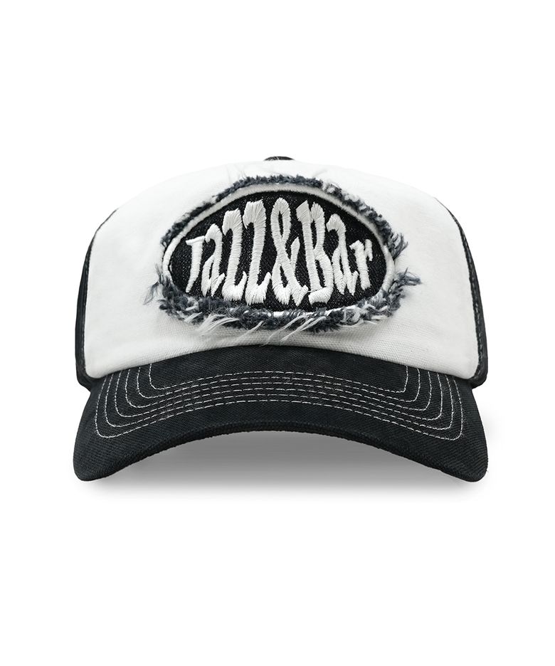 6P Denim Patch Logo Cap (Black & White)