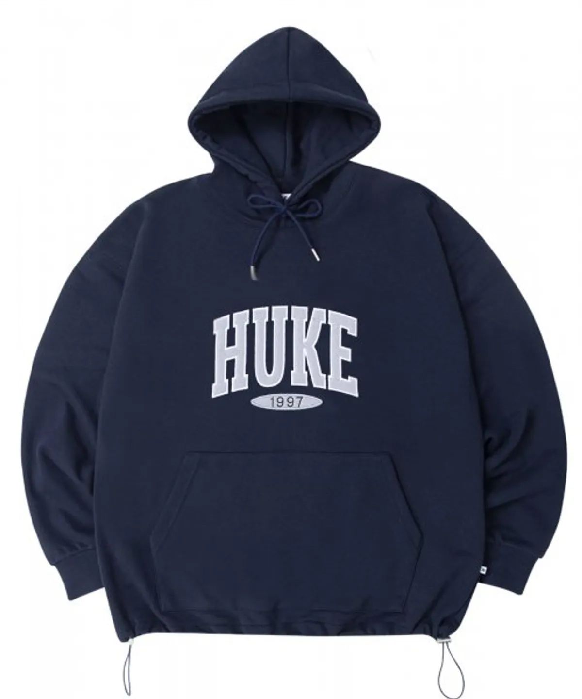 후크(HUKE) 로고 네이비 후드티