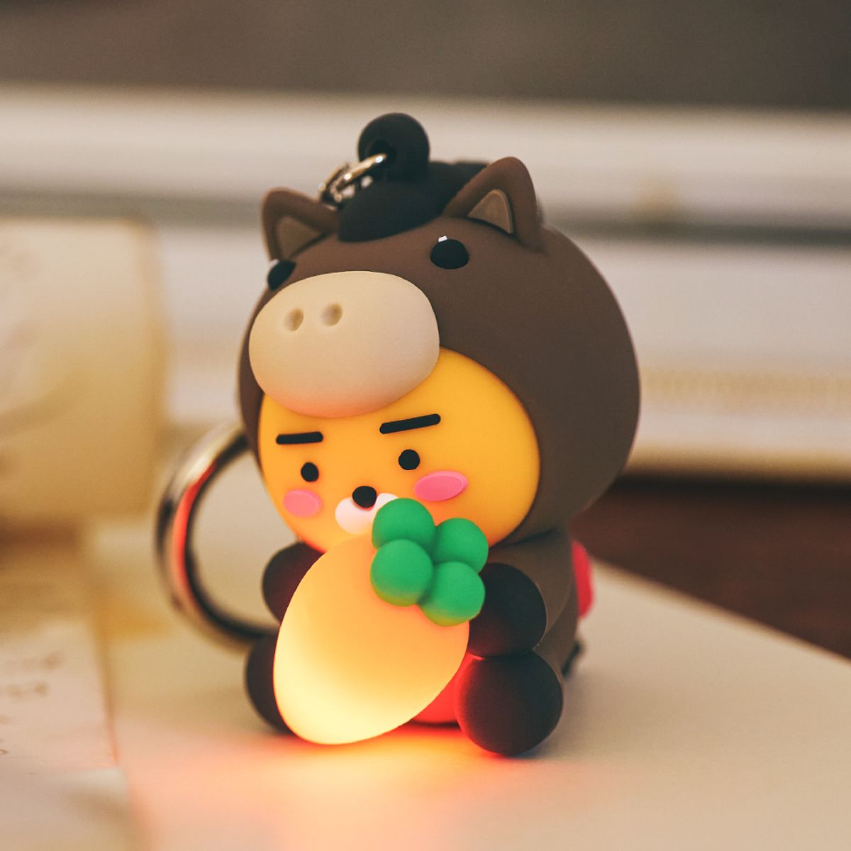 카카오프렌즈(KAKAO FRIENDS) 럭키포니데이 LED 피규어키링_라이언